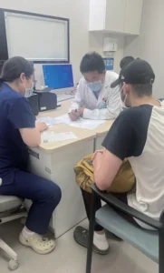 International patient with medical coordinator at Chinese hospital