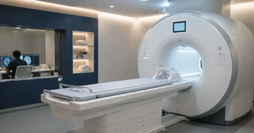 Executive health screening imaging suite China — brain MRI cardiac imaging